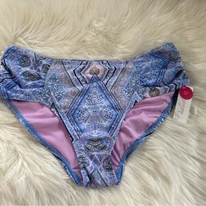Blue and Purple Patterned Bikini Bottom